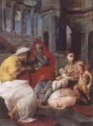 Francesco Primaticcio The Holy family with St.Elisabeth and St.John t he Baptist USA oil painting artist